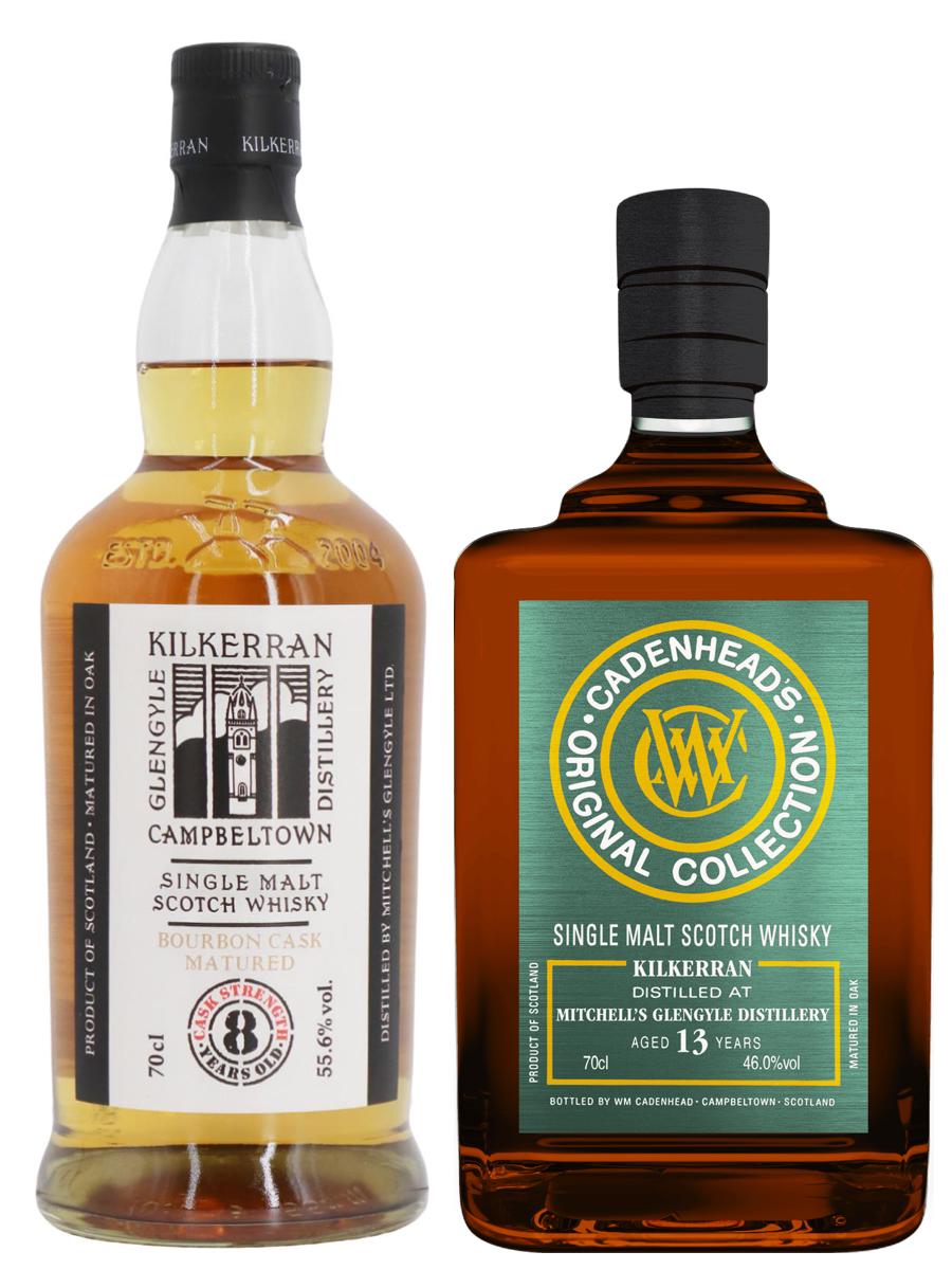 Kilkerran 8 year old (2025 Release) & Cadenheads Kilkerran 13yo