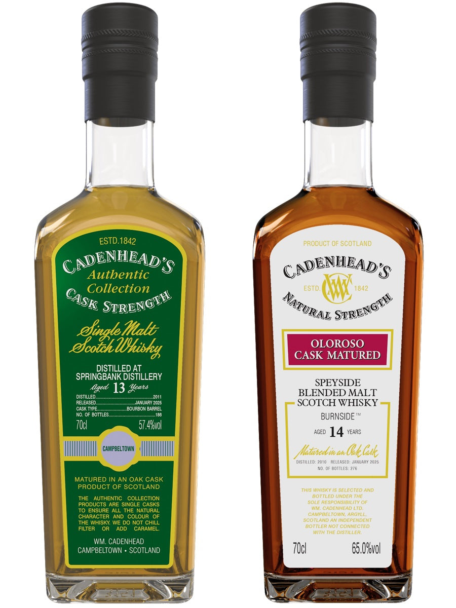 Cadenhead’s Springbank 13yo Authentic Collection January 2025 & Cadenhead’s Burnside 14yo Authentic Collection January 2025