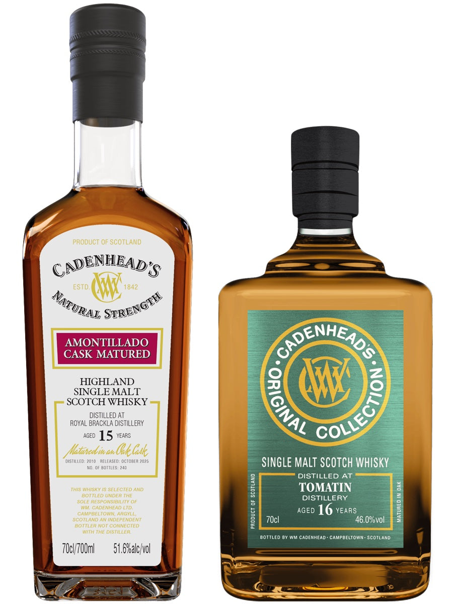 Cadenhead’s Royal Brackla 15yo Authentic Collection October 2025 & Cadenhead Tomatin 16yo Original Collection September 2025