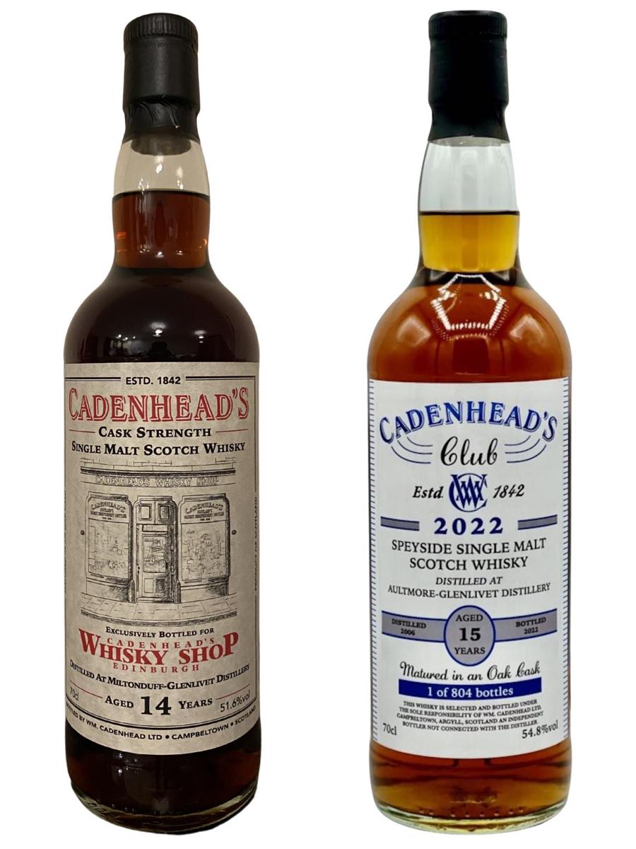 Cadenheads Miltonduff 14yo (Edinburgh Shop Exclusive) & Cadenheads Aultmore 15yo (Club Bottle)