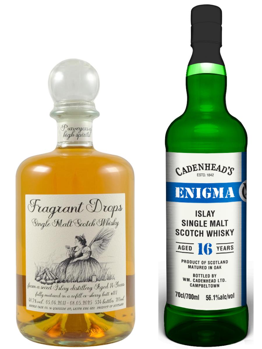Fragrant Drops Secret Islay 14yo Cask #101 & Cadenhead’s Islay 16yo ISY.2.B
