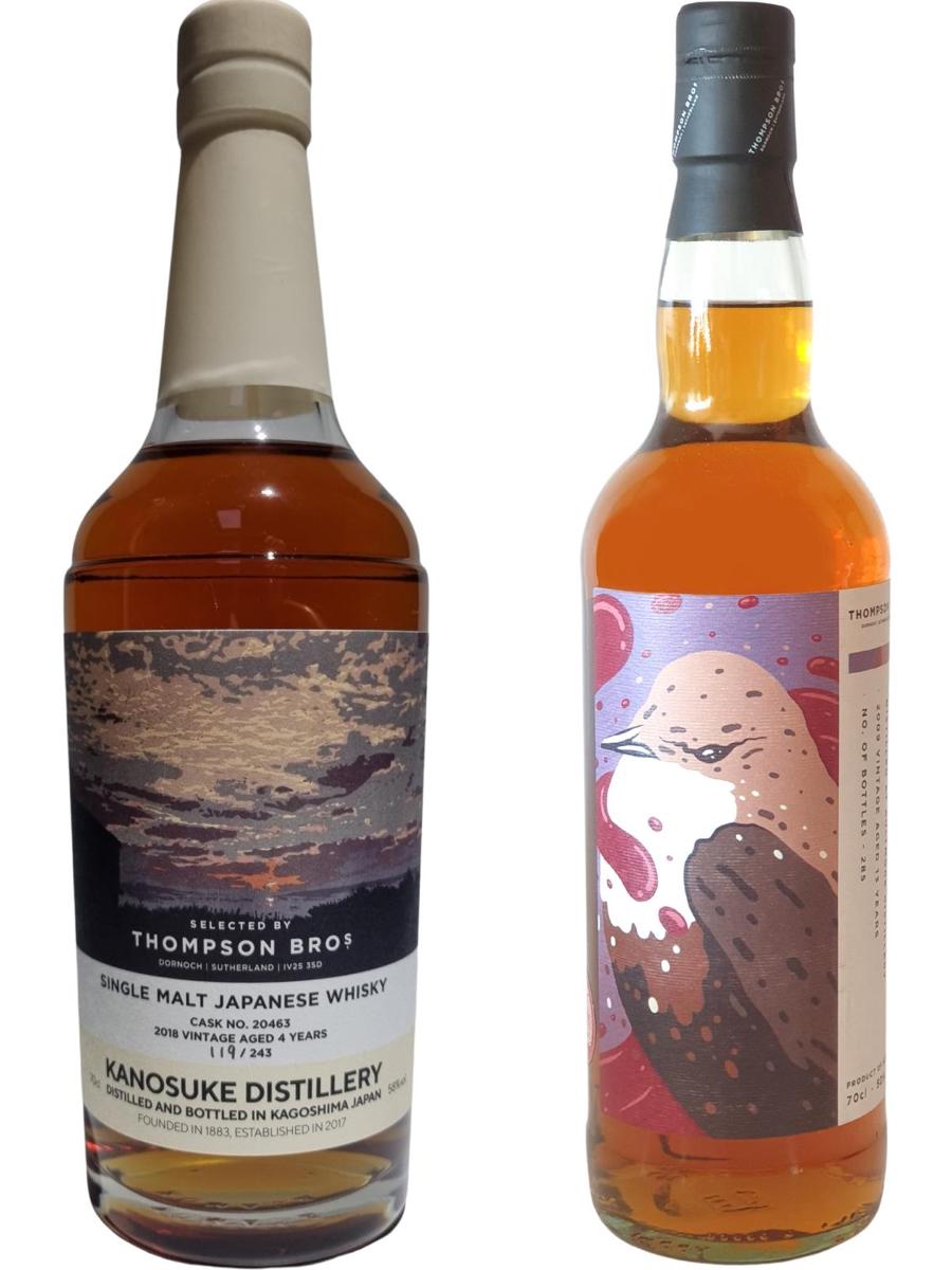 Thompson Bros Kanosuke 2018 4 Year Old Cask #20463 & Thompson Bros Aultmore 13yo Red Wine Barrique