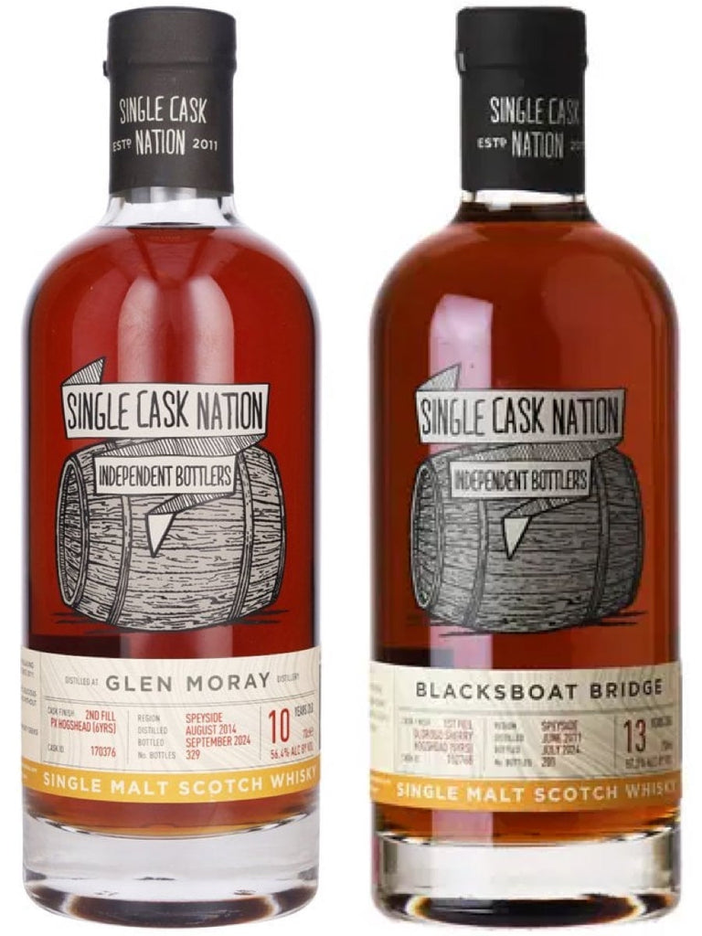 Single Cask Nation Glen Moray 2014 10yo Cask #170376 & Single Cask Nation Blacksboat Bridge (Glenfarclas) 2011 13yo Cask #152770