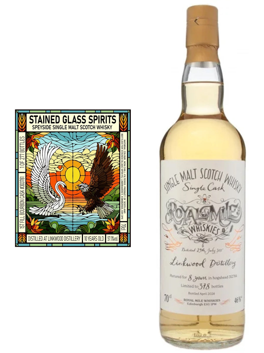 Stained Glass Spirits Linkwood 10yo Cask #303781 & RMW Linkwood 8yo Cask #312764