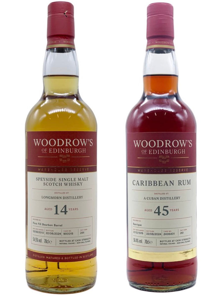 Woodrows Longmorn 14yo Cask #900015 & Woodrows Cuban Rum 45yo Cask #2406401